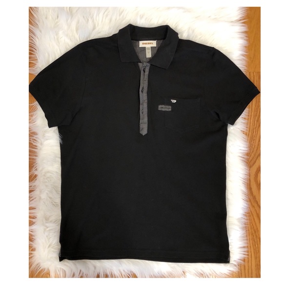 diesel black polo shirt